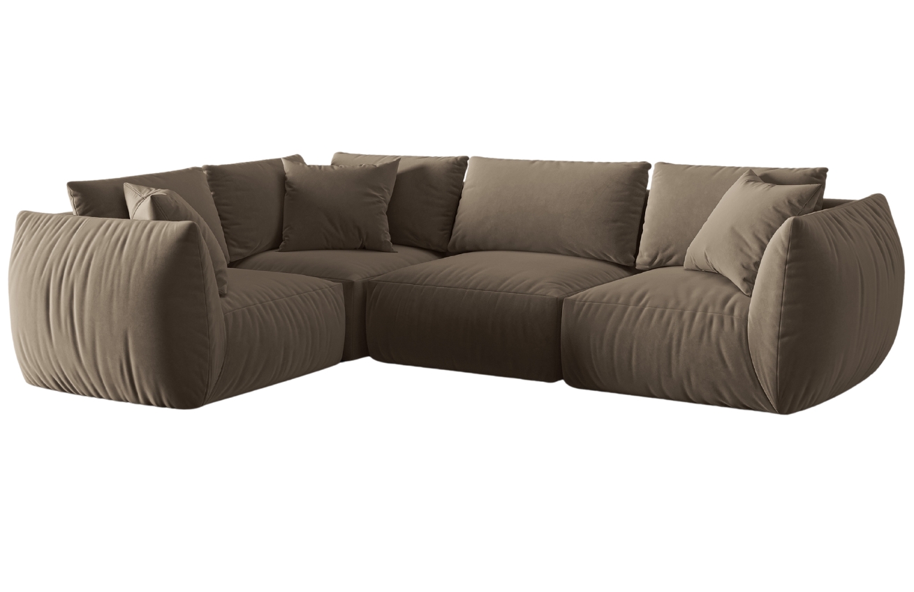 Micadoni Sametová rohová pohovka Chris 295 cm