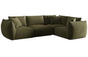 Micadoni Sametová rohová pohovka Chris 295 cm