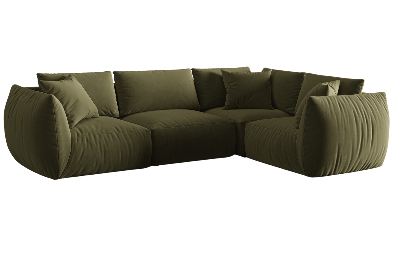 Micadoni Sametová rohová pohovka Chris 295 cm