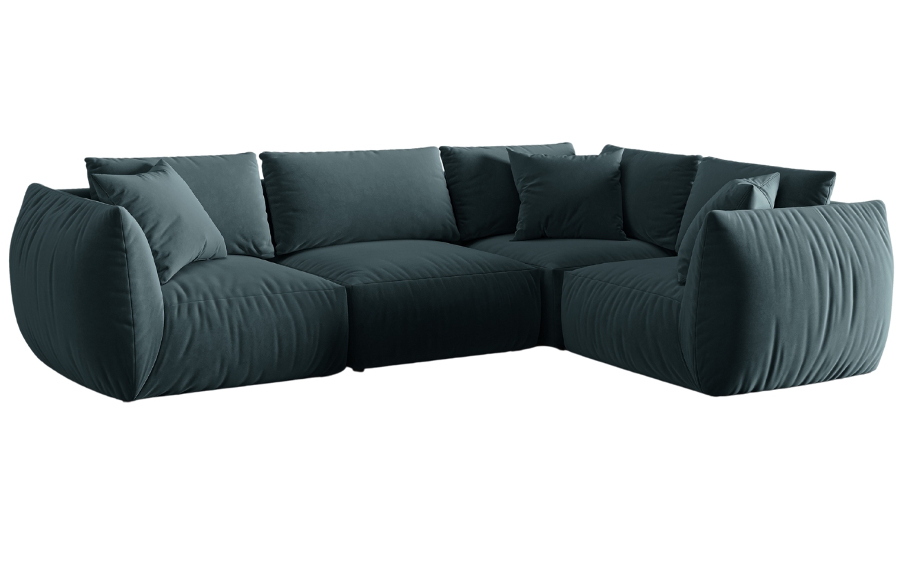 Micadoni Sametová rohová pohovka Chris 295 cm