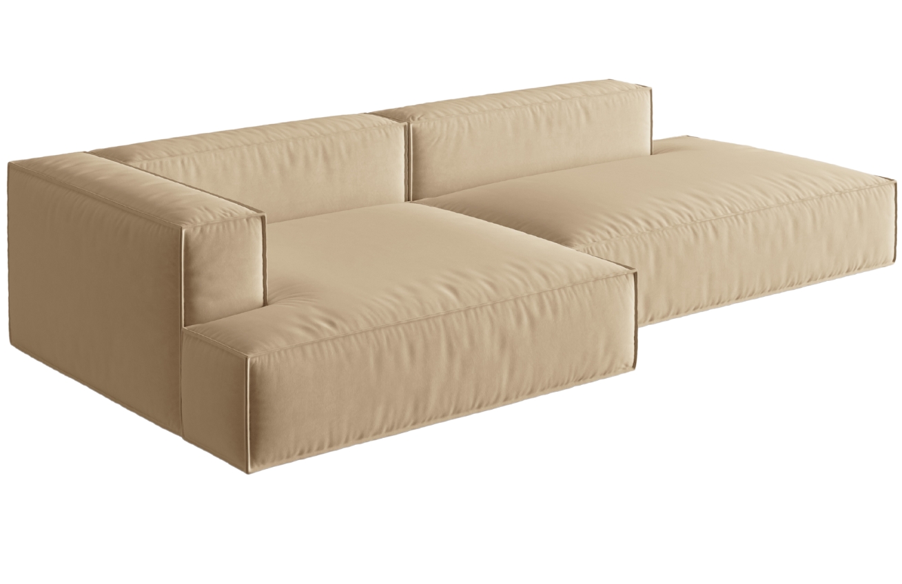 Micadoni Sametová rohová pohovka Nuria 312 cm