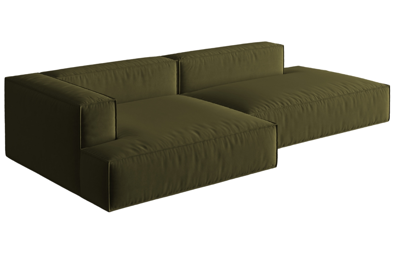 Micadoni Sametová rohová pohovka Nuria 312 cm