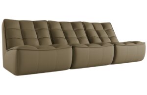 Maison Heritage Olivově zelená kožená pohovka Moni 249 cm