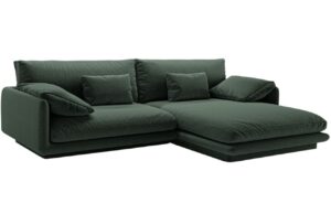 Zelená čalouněná rohová pohovka MICADONI Torino 250 cm