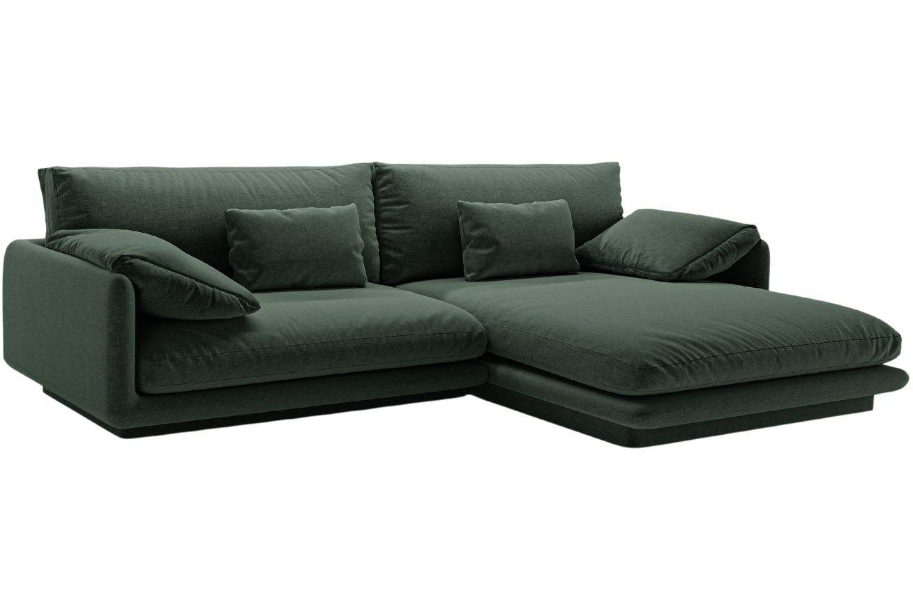 Zelená čalouněná rohová pohovka MICADONI Torino 250 cm
