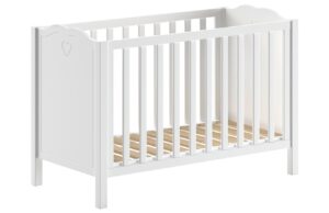 Bílá lakovaná dětská postýlka Vipack Amori 60 x 120 cm