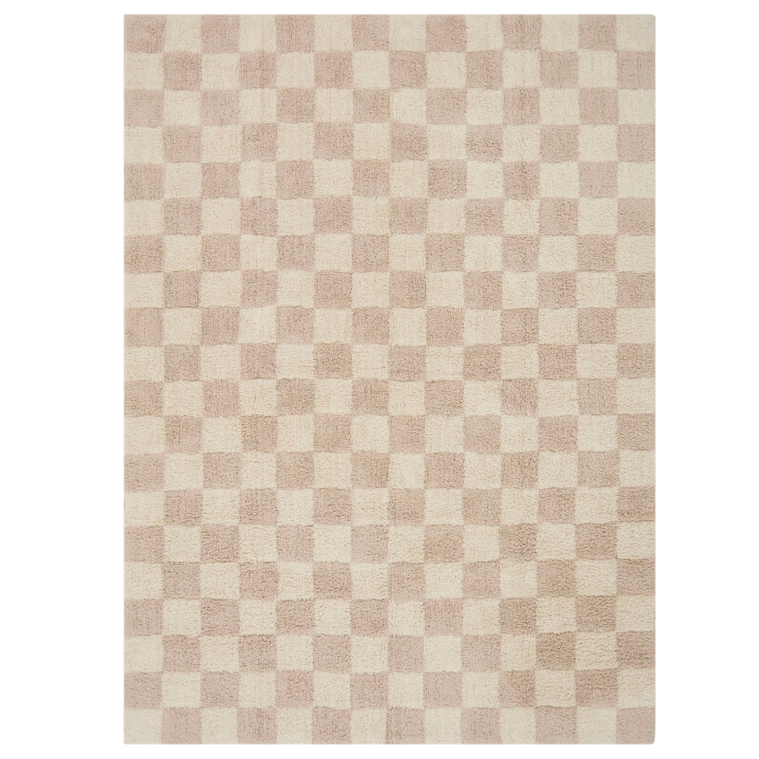 Jotex Béžový kostkovaný koberec MELA 170 x 240 cm