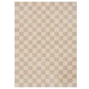 Jotex Béžový kostkovaný koberec MELA 200 x 300 cm