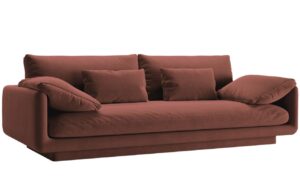 Micadoni Červená sametová trojmístná pohovka Torino 220 cm