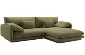 Micadoni Zelená sametová rohová pohovka Torino 250 cm