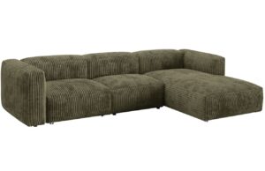 Micadoni Zelená manšestrová rohová pohovka Martina 330 cm