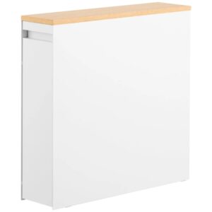 YAMAZAKI Bílý kovový výsuvný organizér na toaletu Tower 14 x 56 cm