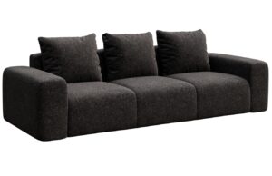 Rodier Antracitově šedá čalouněná trojmístná pohovka Monce 287 cm