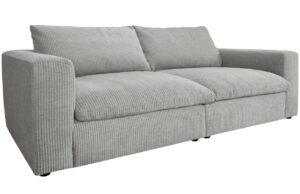 Micadoni Světle šedá manšestrová trojmístná pohovka Lazy 226 cm