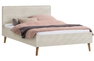 Béžová manšestrová postel Meise Möbel Twister 160 x 200 cm