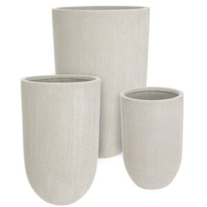 Set tří béžových zahradních květináčů Bizzotto Brush