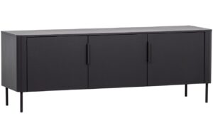 WOOOD Černý dřevěný TV stolek Gunnar 154 x 44 cm