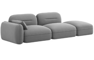 Cosmopolitan Design Šedá sametová trojmístná pohovka Sydney 295 cm