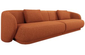 Cosmopolitan Design Terakotově oranžová čalouněná čtyřmístná pohovka Camden 304 cm