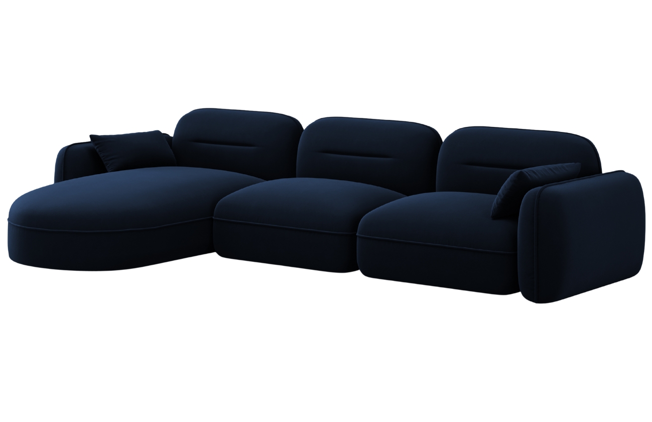 Cosmopolitan Design Královsky modrá sametová rohová pohovka Sydney 320 cm