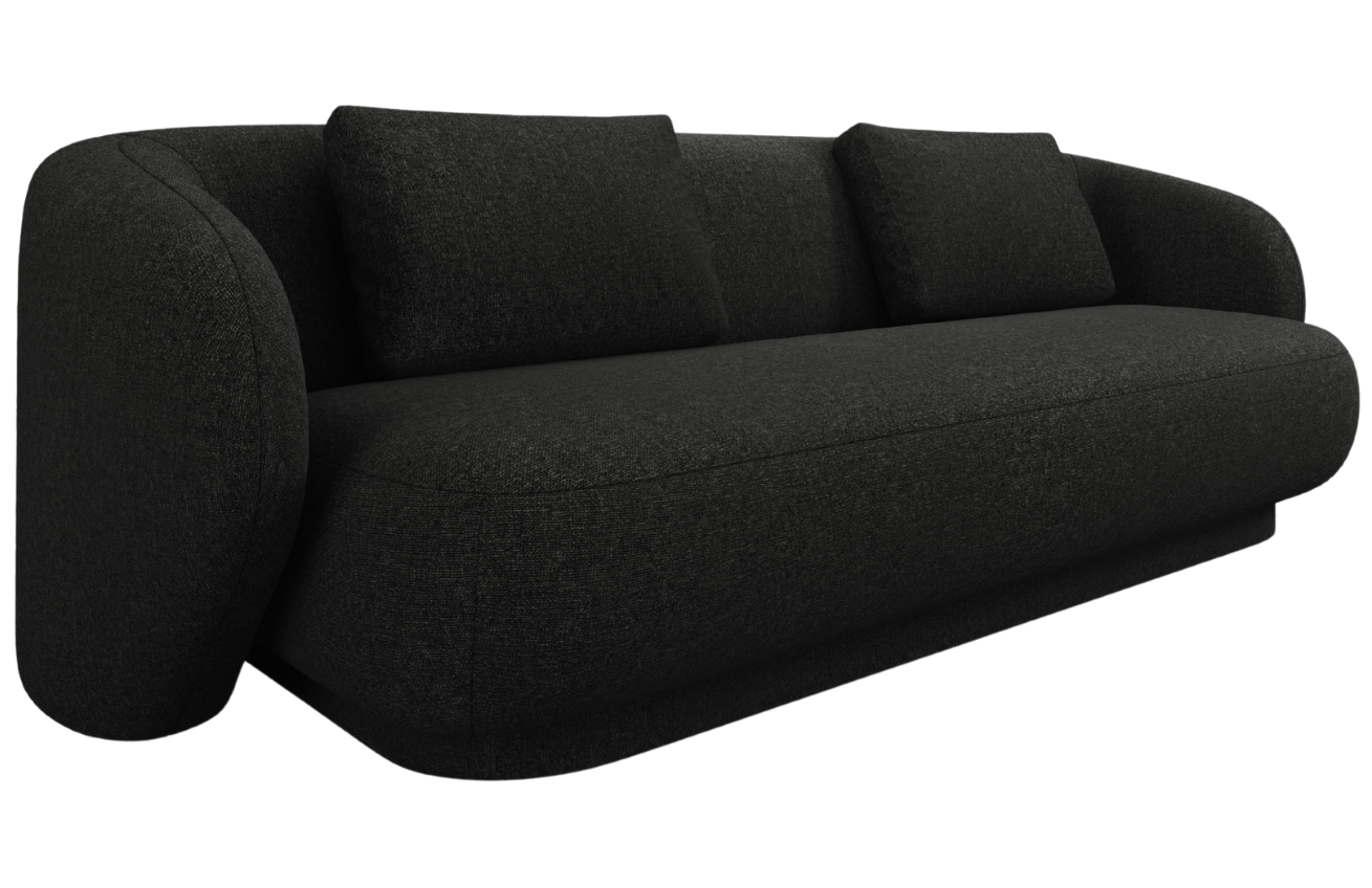 Cosmopolitan Design Černá čalouněná trojmístná pohovka Camden 204 cm