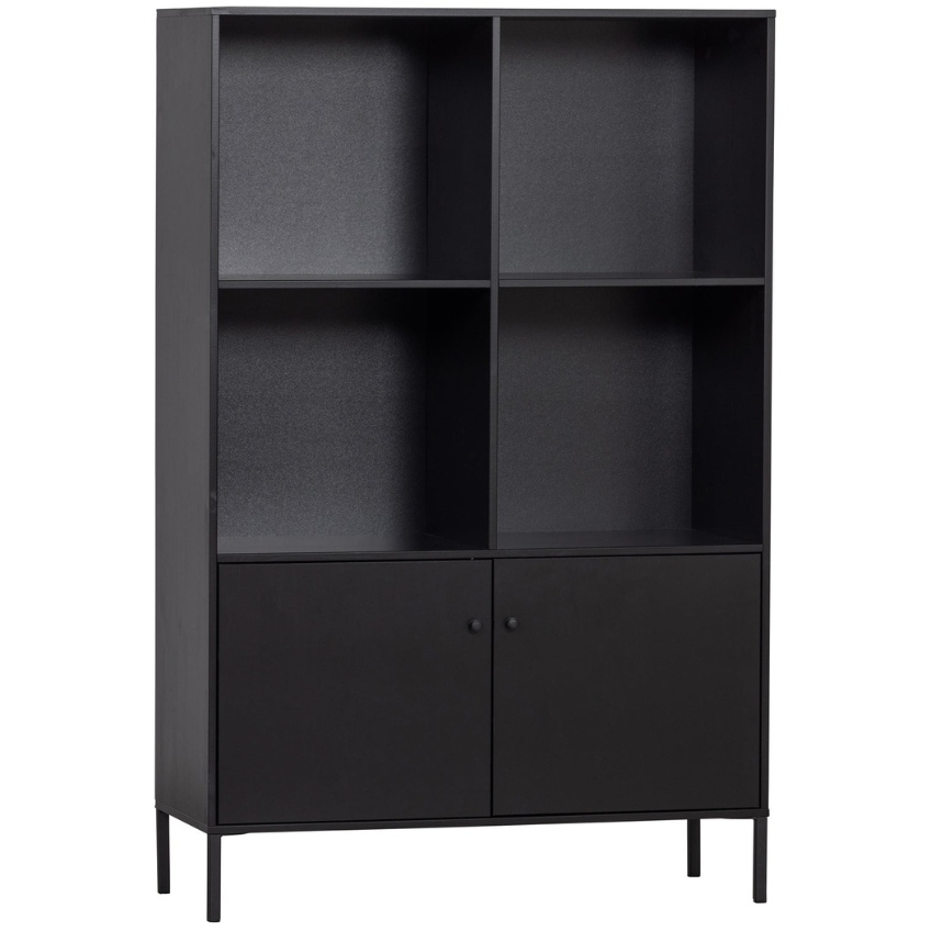 WOOOD Černá dřevěná knihovna Xam 160 x 107 cm