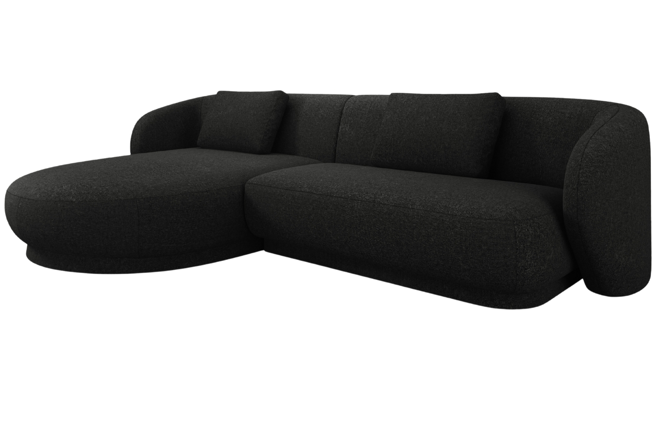 Cosmopolitan Design Černá čalouněná rohová pohovka Camden 289 cm