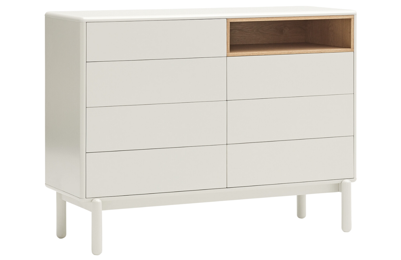 Krémově bílá lakovaná komoda Teulat Corvo 120 x 40 cm