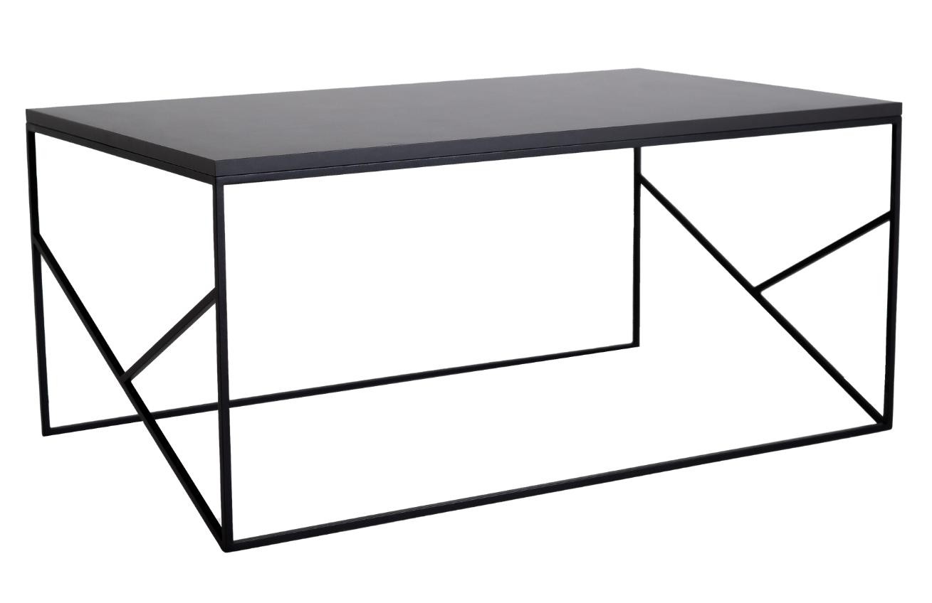 Nordic Design Černý lakovaný konferenční stolek Fanny 100 x 60 cm