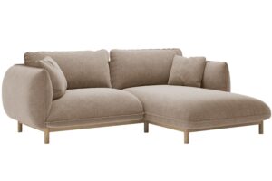 Micadoni Tmavě béžová rohová pohovka Ada 214 cm