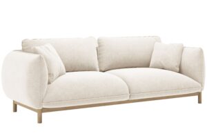 Micadoni Bílá dvoumístná pohovka Ada 178 cm