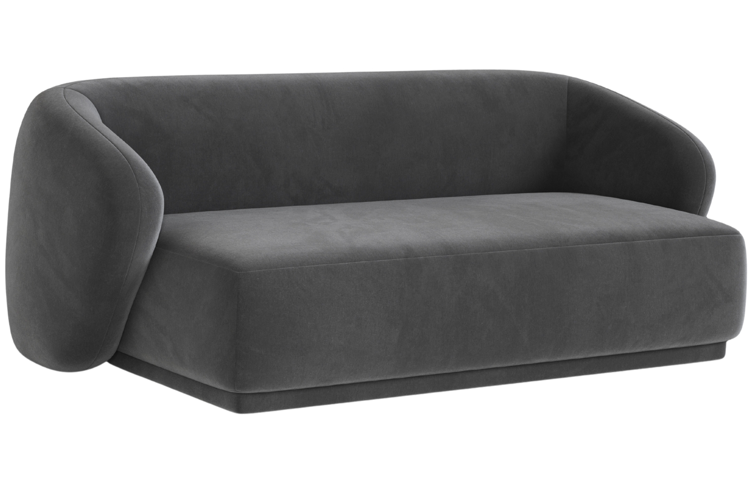 Maison Heritage Tmavě šedá sametová dvoumístná pohovka Jane 180 cm