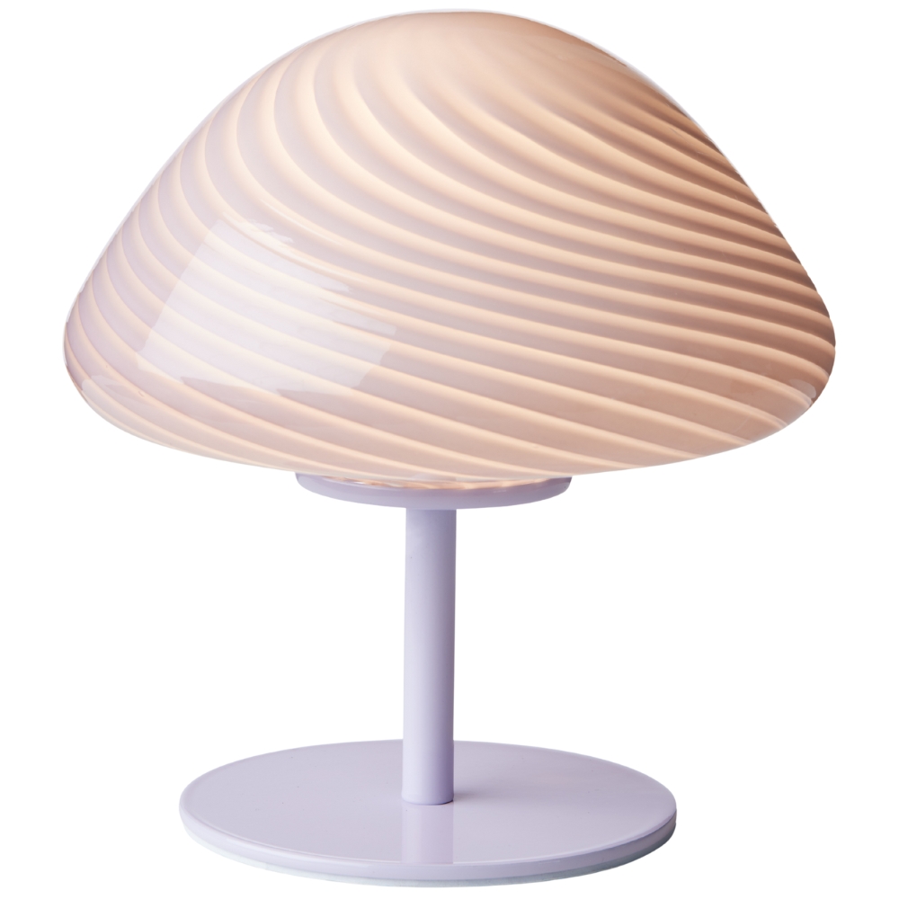 Halo Design Světle fialová skleněná stolní lampa Mini Mush 17 cm