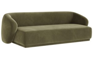 Maison Heritage Zelená sametová trojmístná pohovka Jane 220 cm