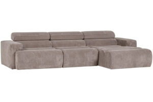 WOOOD Tmavě béžová manšestrová rohová pohovka Novi 300 cm