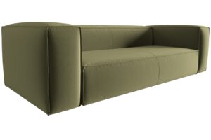 Cosmopolitan Design Zelená sametová čtyřmístná pohovka Mackay 230 cm