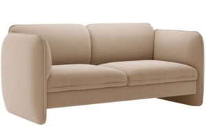 Micadoni Béžová sametová dvoumístná pohovka Georgia 168 cm