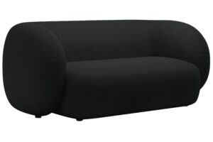 Micadoni Černá bouclé dvoumístná pohovka Kate 183 cm