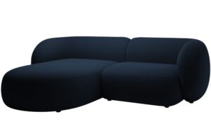 Micadoni Královsky modrá sametová rohová pohovka Kate 255 cm