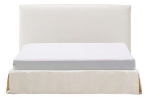 Kave Home Bílá dvoulůžková postel Jaira s čelem 180 x 200 cm