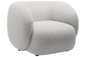 Micadoni Světle šedé sametové křeslo Kate