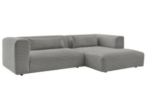 Bobochic Paris Tmavě šedá manšestrová rohová pohovka Harry 273 cm