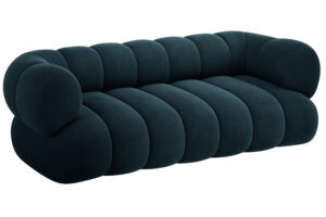 Cosmopolitan Design Tmavě modrá sametová trojmístná pohovka Koge 210 cm
