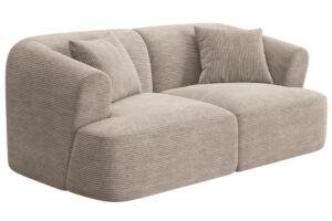 Cosmopolitan Design Béžová manšestrová dvoumístná pohovka Campi 180 cm