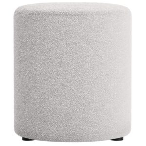 Micadoni Světle šedý bouclé taburet Dia 40 cm