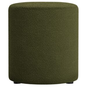 Micadoni Tmavě zelený bouclé taburet Dia 40 cm