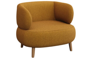 Kave Home Hořčicově žluté čalouněné křeslo Luisa