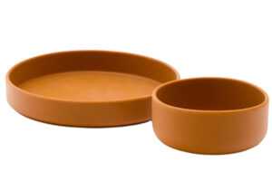 Kave Home Oranžový set silikonového talíře a misky Lili