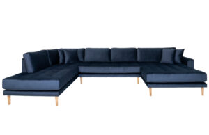Nordic Living Sametová rohová pohovka Limo 370 x 220 cm
