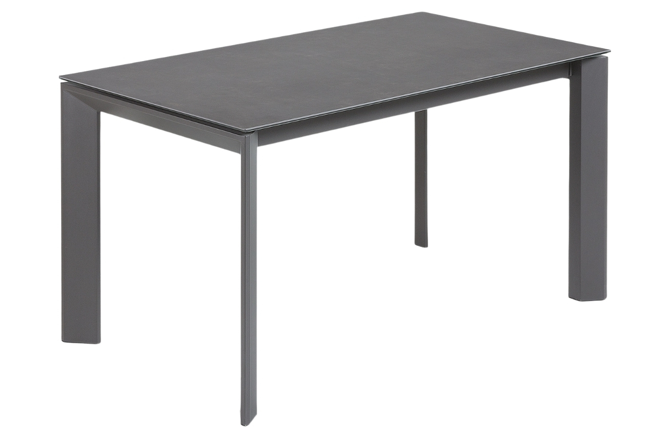 Kave Home Antracitově černý keramický rozkládací jídelní stůl Axis I. 140/200 x 90 cm